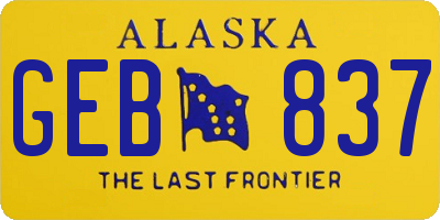 AK license plate GEB837