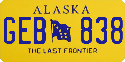 AK license plate GEB838
