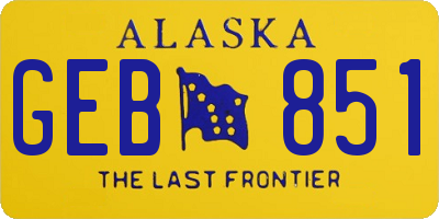 AK license plate GEB851
