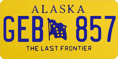 AK license plate GEB857
