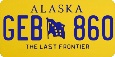 AK license plate GEB860