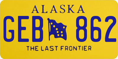 AK license plate GEB862