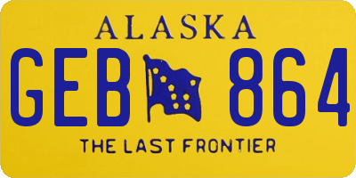 AK license plate GEB864