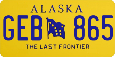 AK license plate GEB865
