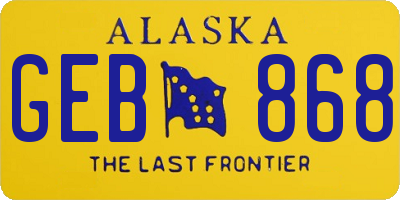 AK license plate GEB868