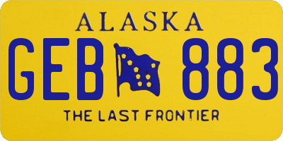 AK license plate GEB883