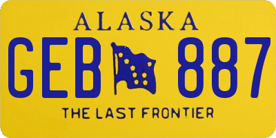 AK license plate GEB887