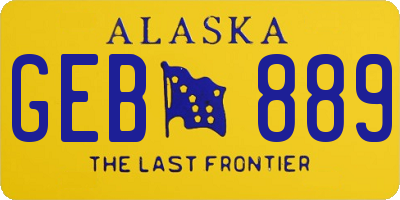 AK license plate GEB889