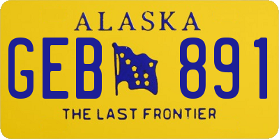 AK license plate GEB891