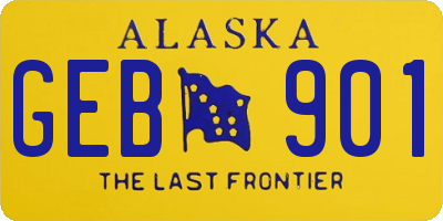 AK license plate GEB901