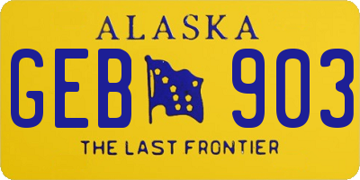 AK license plate GEB903