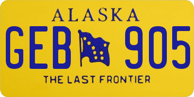 AK license plate GEB905