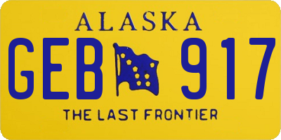 AK license plate GEB917