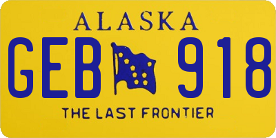 AK license plate GEB918