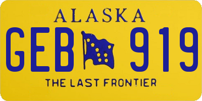 AK license plate GEB919