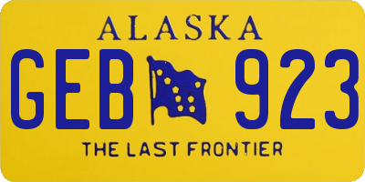 AK license plate GEB923