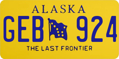 AK license plate GEB924