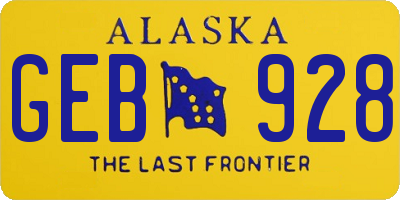 AK license plate GEB928