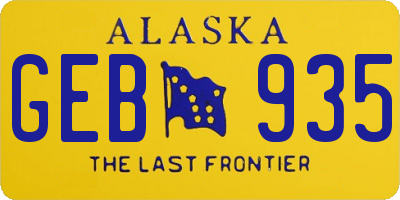 AK license plate GEB935