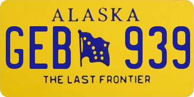 AK license plate GEB939