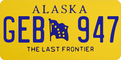 AK license plate GEB947