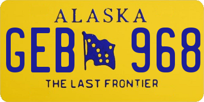 AK license plate GEB968