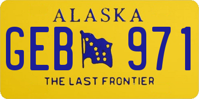 AK license plate GEB971
