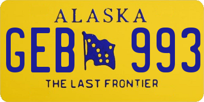 AK license plate GEB993