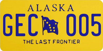 AK license plate GEC005