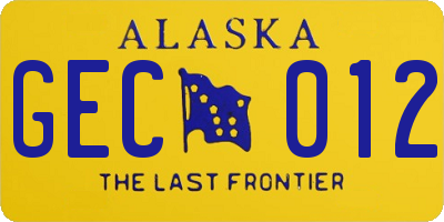 AK license plate GEC012