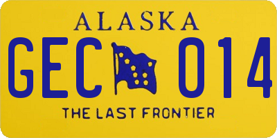 AK license plate GEC014