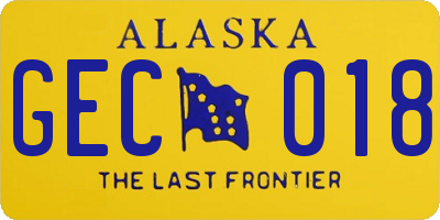 AK license plate GEC018