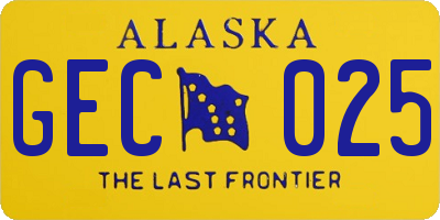 AK license plate GEC025