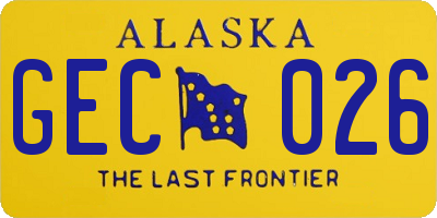 AK license plate GEC026