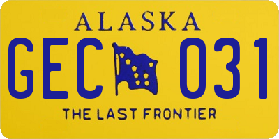 AK license plate GEC031