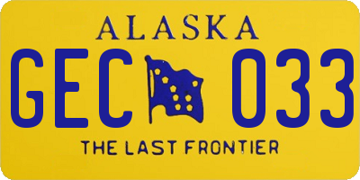 AK license plate GEC033