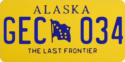 AK license plate GEC034