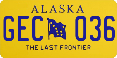 AK license plate GEC036