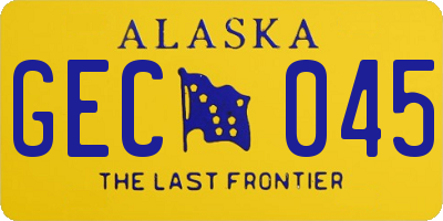AK license plate GEC045