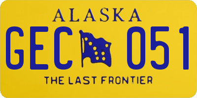AK license plate GEC051