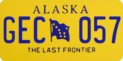 AK license plate GEC057