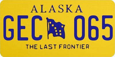 AK license plate GEC065