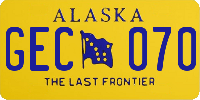 AK license plate GEC070