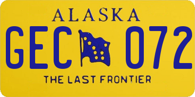 AK license plate GEC072