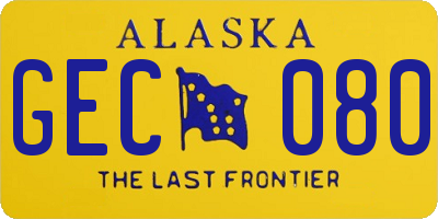 AK license plate GEC080