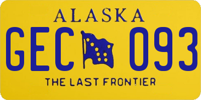 AK license plate GEC093