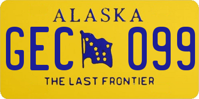 AK license plate GEC099