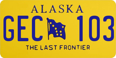 AK license plate GEC103