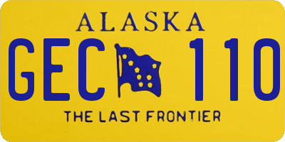 AK license plate GEC110