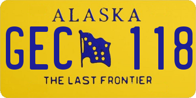 AK license plate GEC118